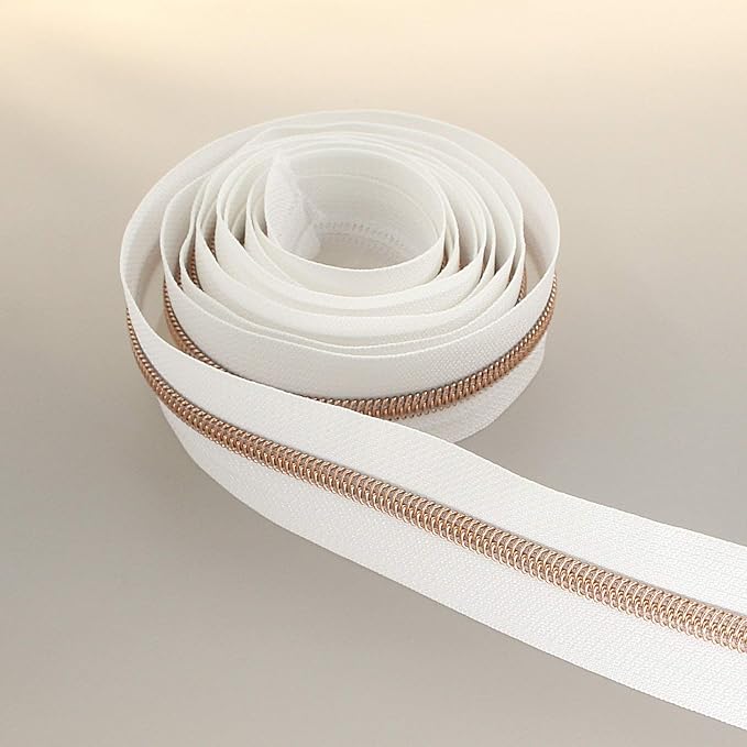 Leekayer #5 Rose Gold Metallic Nylon Coil Zippers by The Yard Bulk 10 Yards - Image 7