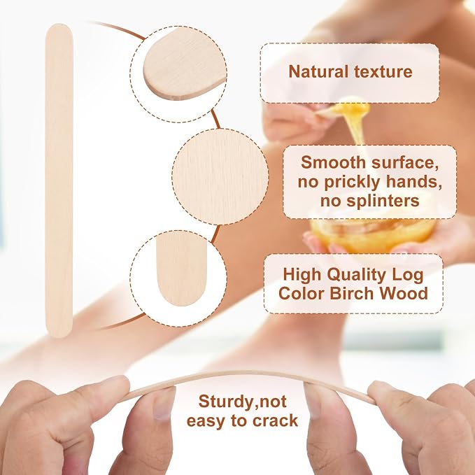 2000 Pcs 4.5" Wooden Craft Sticks, Ice Cream Sticks, Natural Wood Popsicle Stick - Image 3