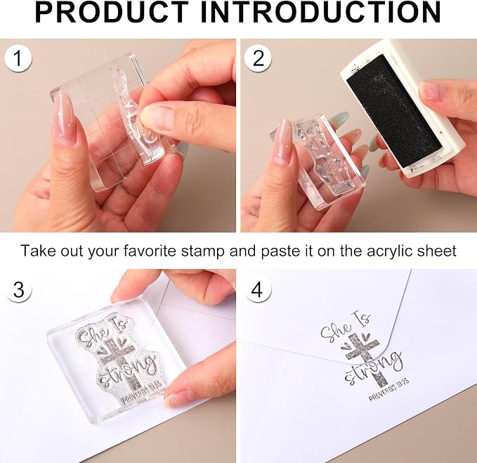 Whaline 5 Sheets Bible Verse Clear Stamps Christian Jesus Silicone Transparent - Image 3
