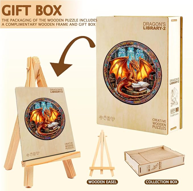 Wooden Puzzles for Adults, Dragon Wooden Puzzle, Magic Wooden Jigsaw Puzzles - Image 2