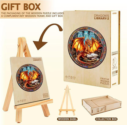 Wooden Puzzles for Adults, Dragon Wooden Puzzle, Magic Wooden Jigsaw Puzzles - Image 2