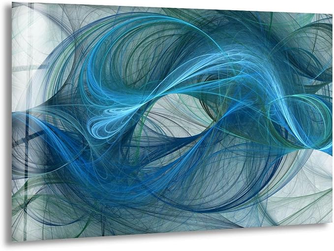 My Photostation.com Round 24'' Blue Energy Abstract Wall Art – Fluid Motion by MyPhotostation