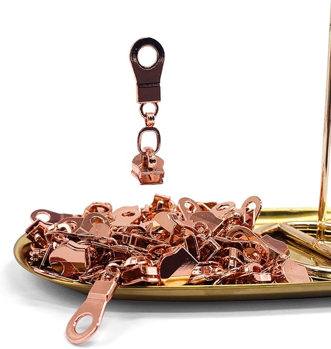 Sawoake 50PCS #5 Rose Gold Metal Handle by Zipper