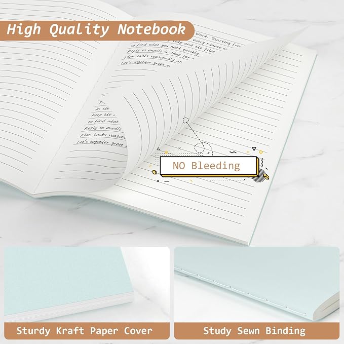 Journaling Notebooks A5 College Ruled Notebook 16 Pack Lined Small Kraft - Image 3