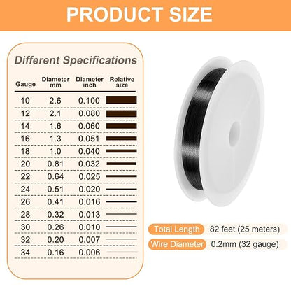 HARFINGTON 82ft Jewelry Wire, 32 Gauge Brass Craft Soft Metal Tarnish Resistant - Image 2