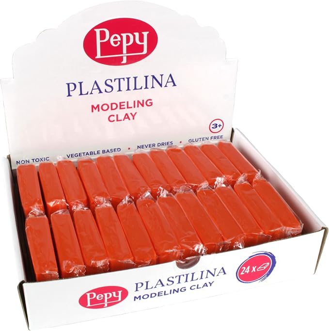 Pepy Plastilina Reusable and Non-Drying Modeling Clay; Set of 24 Bars, 1.4 by Pepy