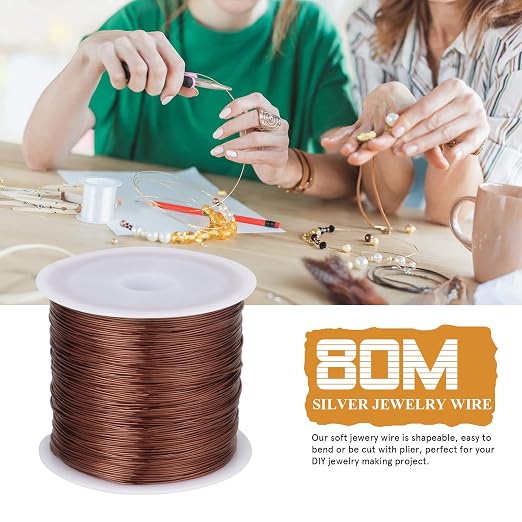 262FT Jewelry Wire 24 Gauge Tarnish-Resistant Copper Beading Wires Roll Bulk - Image 2