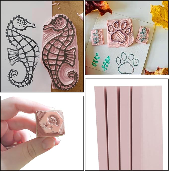 4 Pcs 8.5"x11" Rubber Carving Blocks, A4 Linoleum Blocks, Stamp Carving Blocks - Image 5