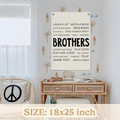 Boys Room Decor, Brothers Make The Best Friends Toddler Room Banner, Playroom - Image 2