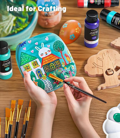 64 PCS Acrylic Paint Set with 12 Brushes, 2 Knives & Palette, 48 Colors Art - Image 8