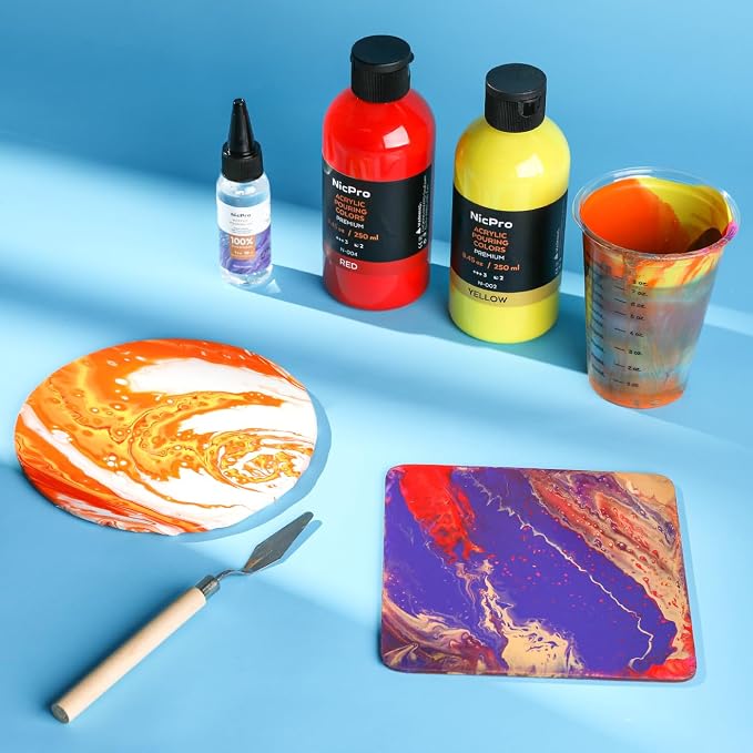 Nicpro 14 Colors 8.45oz Acrylic Pouring Paint Kit, Large Volume Premixed High - Image 8