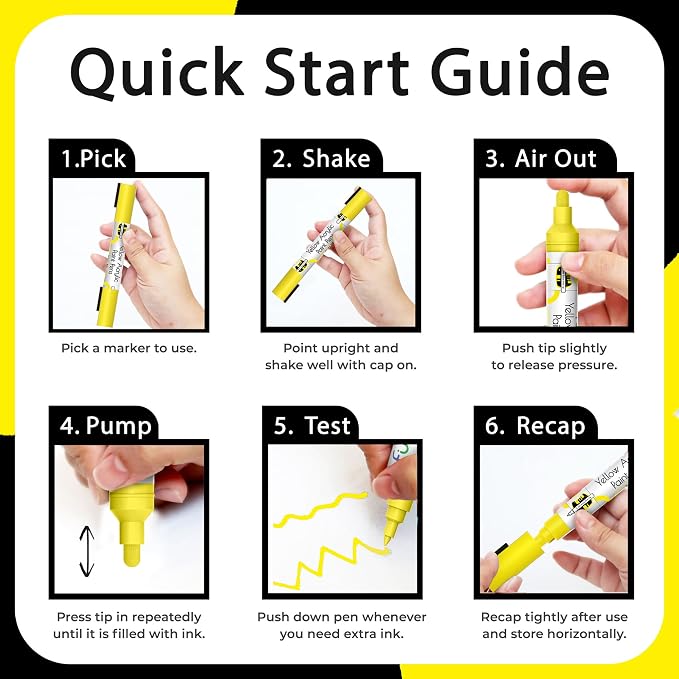 4 Dual Tip Yellow Paint Pen Metallic - Image 9