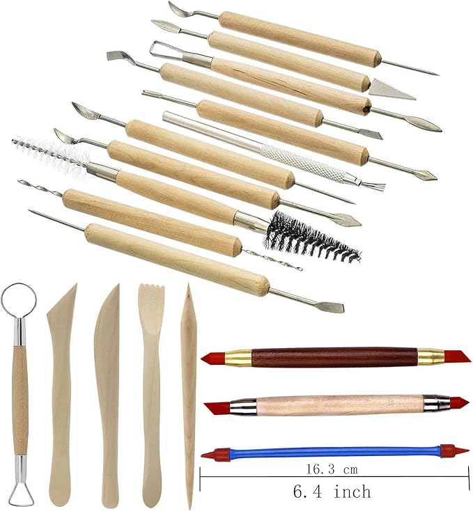 Pottery Sculpting Tools 32PCS Ceramic Clay Carving Tools Set - Image 4