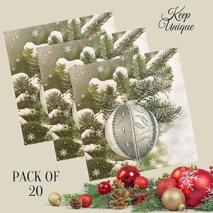 20-ct 13x13 Christmas Paper Decoupage Napkins, 3-Ply Servilletas Tissue Napkin - Image 2
