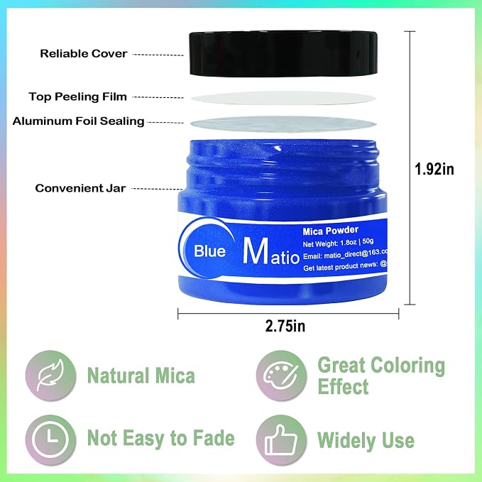 Matio Rust Red Mica Powder for Epoxy Resin, 1.8oz/ 50g Pearlescent Effect Mica - Image 4