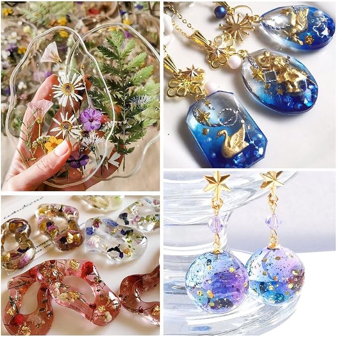 SolaraGlaze UV Resin Kit with Light 240g Hard Type Clear UV Resin Jewelry - Image 7