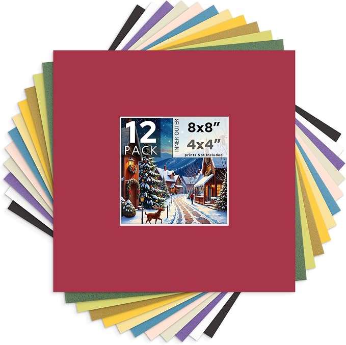 Mat Board Center, 8X8 Mix Color Mats by MatBoardCenter