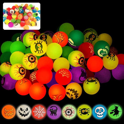72 Glow in The Dark Bouncing Balls, Halloween Party Favors Supplies, 8 by SpringFlower