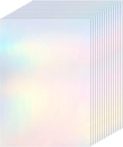 36 Sheets Holographic Sticker Paper Clear A4 Vinyl Sticker Paper Self Adhesive by Clabby