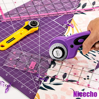 Rotary Cutter Set, Nicecho Sewing Quilting Supplies, 45mm & 28 mm Fabric Cutters - Image 7