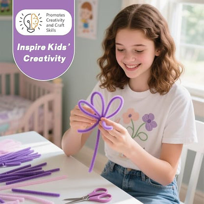 Pipe Cleaners Craft 500PCS 5 Colors Purple Pipe Cleaners Bulk 30CM Limpia Pipas - Image 4