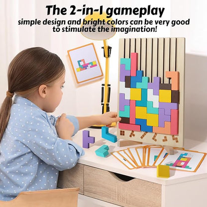 Wooden Russian Blocks Puzzle Brain Teasers Toy Tangram Jigsaw Puzzle - Image 5