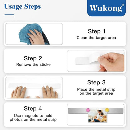Wukong 8 Pack | 30x3cm Magnetic Stainless Silver Boards Strips, Adhesive - Image 4