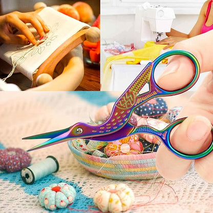 BIHRTC 3.6inch Mini Scissor Bird Crane Embroidery Scissors Stainless Steel - Image 6