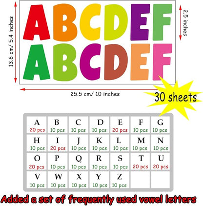Bemeol 360 Pcs 30 Sheets Bulletin Board Letters 2.5 Inches Alphabet Stickers - Image 2
