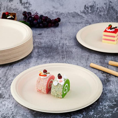 Vplus 500 Pack Compostable Disposable Paper Plates 10.25 inch Super Strong - Image 2