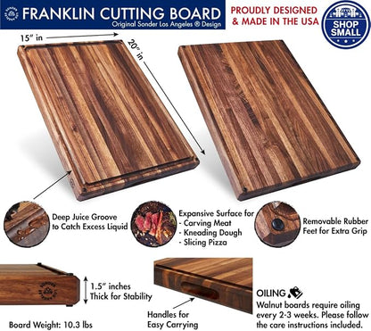 Sonder Los Angeles, Made in USA, Large Thick Edge Grain Walnut Wood Cutting - Image 2