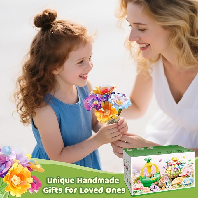 Arts and Crafts Kit for Kids Ages 4-8, Flower Bouquet Toys, DIY Flower Market - Image 7