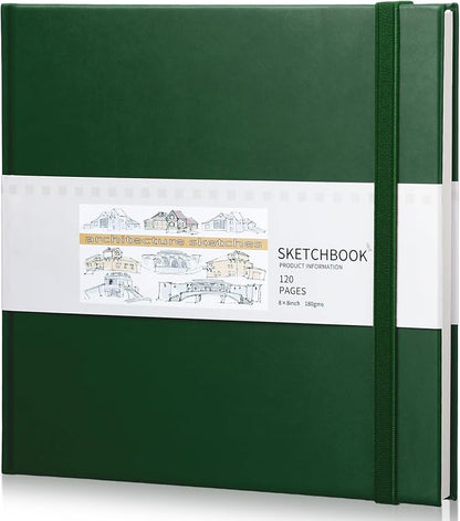 Moinchore Back to School Gifts Square Sketchbook 8 x 8 Inch Hardcover Art by Moinchore