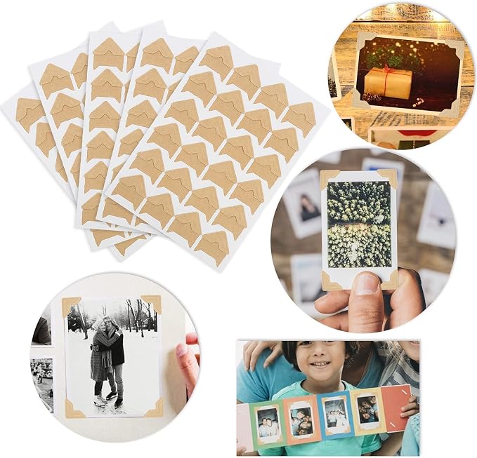 DERAYEE 12 Sheets/288 PCS Photo Corner Stickers, Self-Adhesive Photo Mounting - Image 5