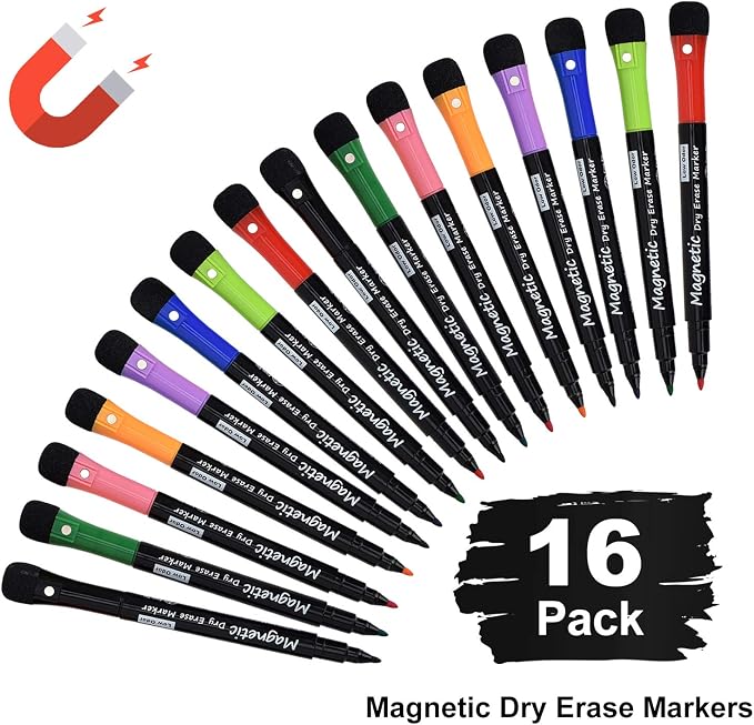 Browill Magnetic Dry Erase Markers, Fine Tip Low Odor Whiteboard Markers - Image 7