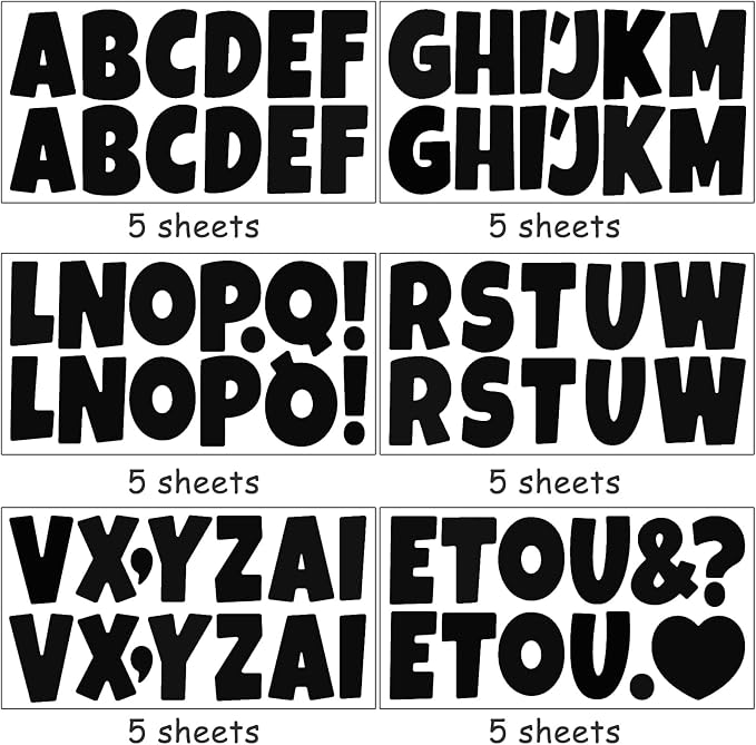 Bemeol 360 Pcs 30 Sheets Bulletin Board Letters 2.5 Inches Alphabet Stickers - Image 3