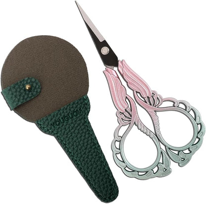 Sharp Detail Scissors with Case Embroidery Sewing Crafting Scissor by YOUGUOM