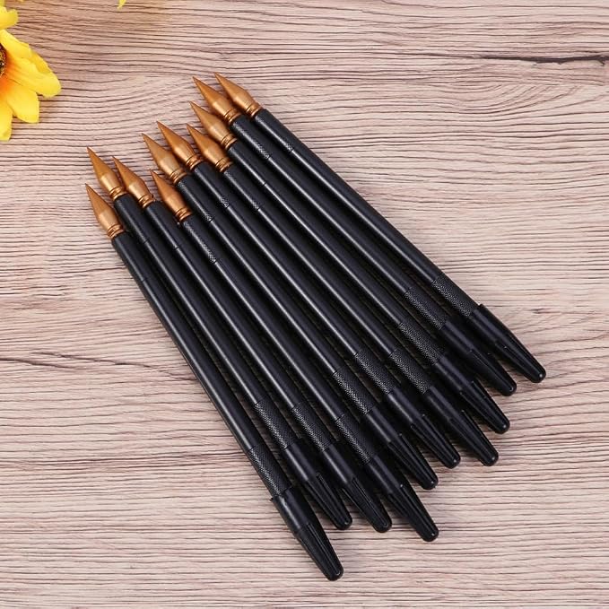 EXCEART Scratch Brush 10 Pcs Set Black Plastic Scratch Painting Pens - Image 9