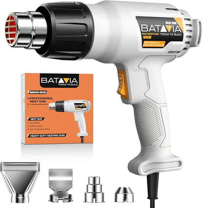 Heat Gun - BATAVIA Dual Protection Fuses 1800W Heavy Duty Fast Heat Hot Air Gun by BATAVIA