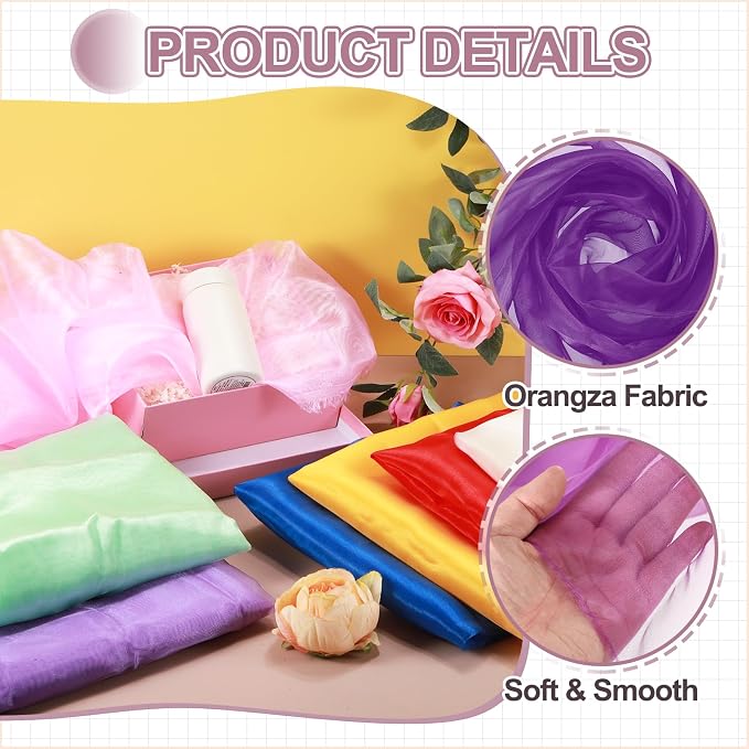 MECCANIXITY Iridescent Sheer Organza Fabric, 10 Yards x 59 Inches Solid - Image 3