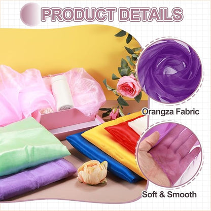 MECCANIXITY Iridescent Sheer Organza Fabric, 10 Yards x 59 Inches Solid - Image 3