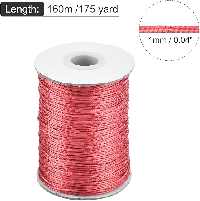 MECCANIXITY Waxed Cord 1mm Waxed Polyester Cord 175 Yard Wax String - Image 2
