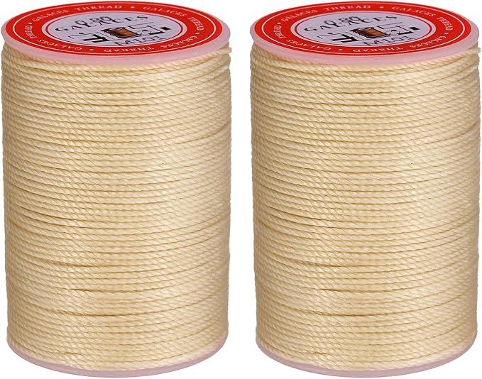 uxcell Round Leather Sewing Waxed Thread, 55m / 60 Yards Polyester Wax String by uxcell