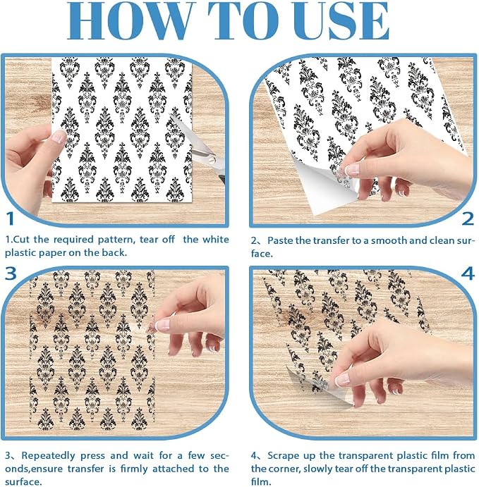 GLOBLELAND 4 Sheets Vintage Peony Flowers Transfer 11.8x5.9inch Flower - Image 6