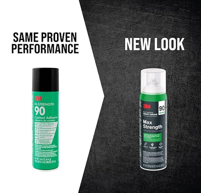 3M Max Strength 90 Contact Adhesive Spray, 12.6 oz – Low VOC Heavy Duty Glue - Image 2