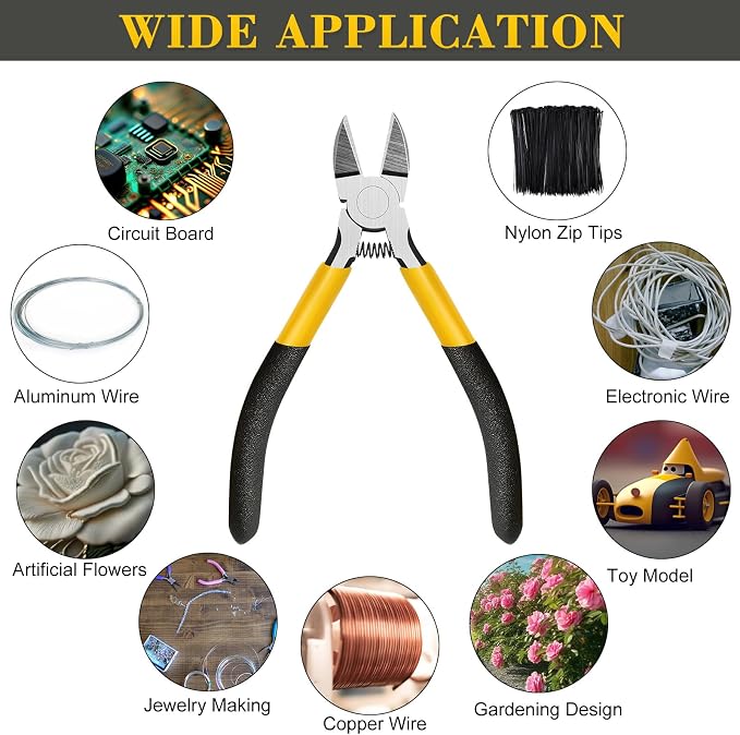 Lasnten 15 Pcs 5" Wire Cutters Precision Cutting Pliers Side Diagonal Cutters - Image 6