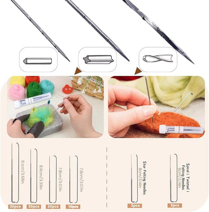 SOCNITC Needle Felting Tools, Needle Felting Kit, 4.5"x3.5" Needle Felting Pad - Image 3