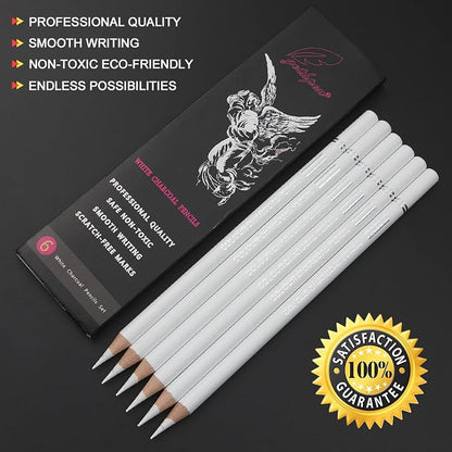 Professional White Charcoal Pencils Set - Image 2