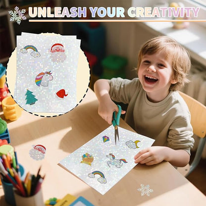 20 Sheets Holographic Sticker Paper, 8.5x11 Inch Clear Printable Vinyl Sticker - Image 6