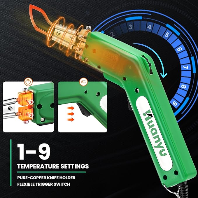 Huanyu Electric Hot Knife Rope Cutter Fabric Cutting Tool Kit 4 Blades Pro - Image 3